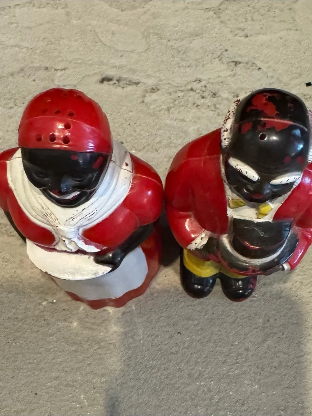 Vintage Black Americana F&F Mold & Die Salt & Pepper Uncle Moses Aunt Jemima